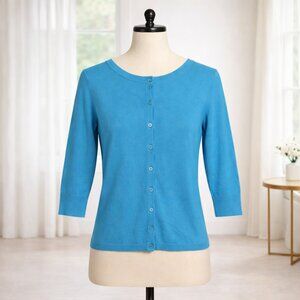 Women's Turquoise Button-Front Cardigan Sweater Size S